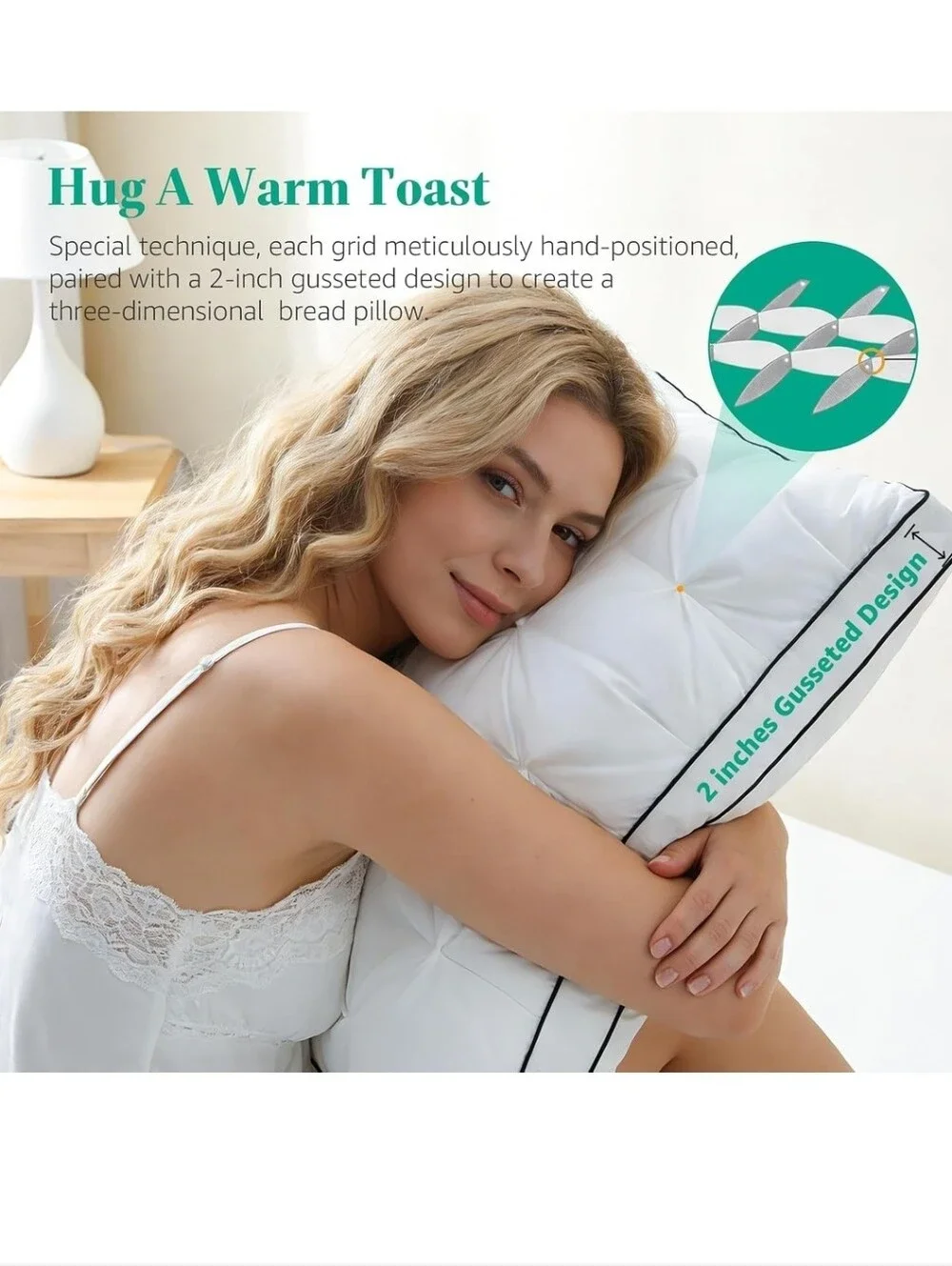 NIB Set of 2! Pinch-Pleat Down Hybrid Pillows KING  Size